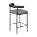 Tabouret de bar en cuir en cuir microfibre noir